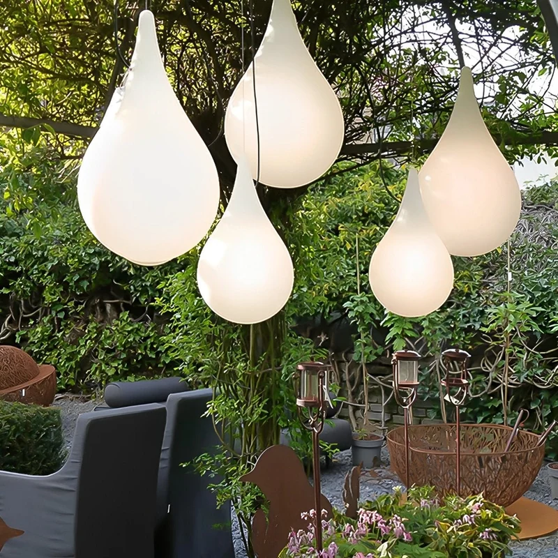 Hanglamp Druppelvorm LED Waterdicht IP65 Buiten Tuin Terras Modern Design Verlichting Wit Plastic Sfeer | Sansoti