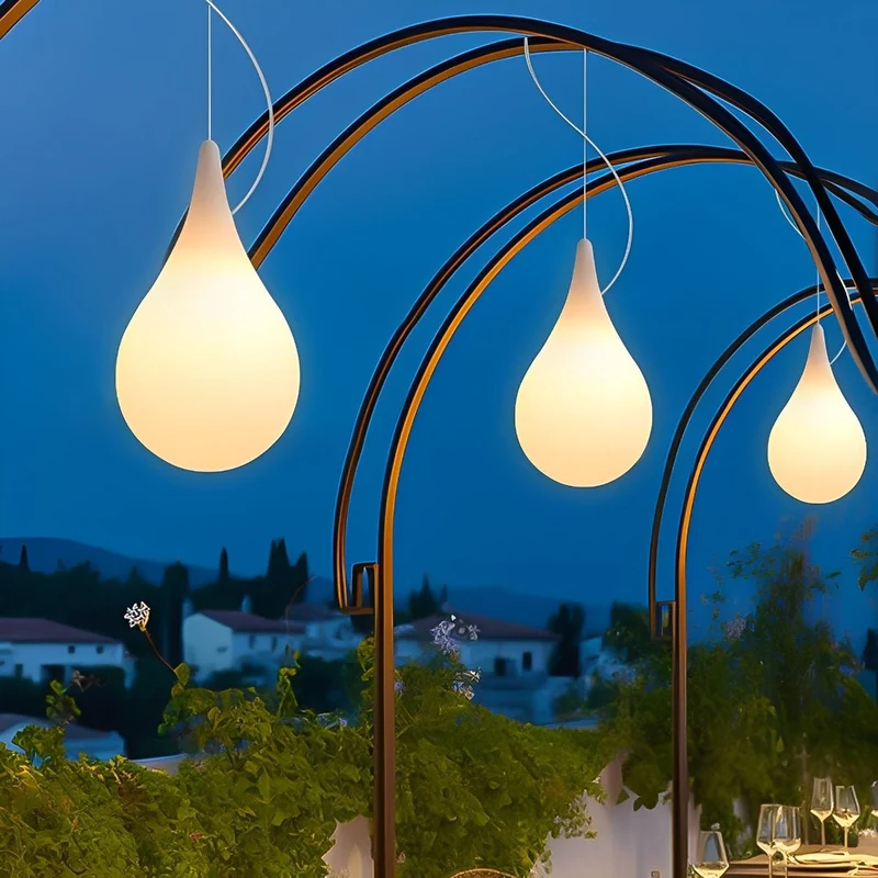 Hanglamp Druppelvorm LED Waterdicht IP65 Buiten Tuin Terras Modern Design Verlichting Wit Plastic Sfeer | Sansoti
