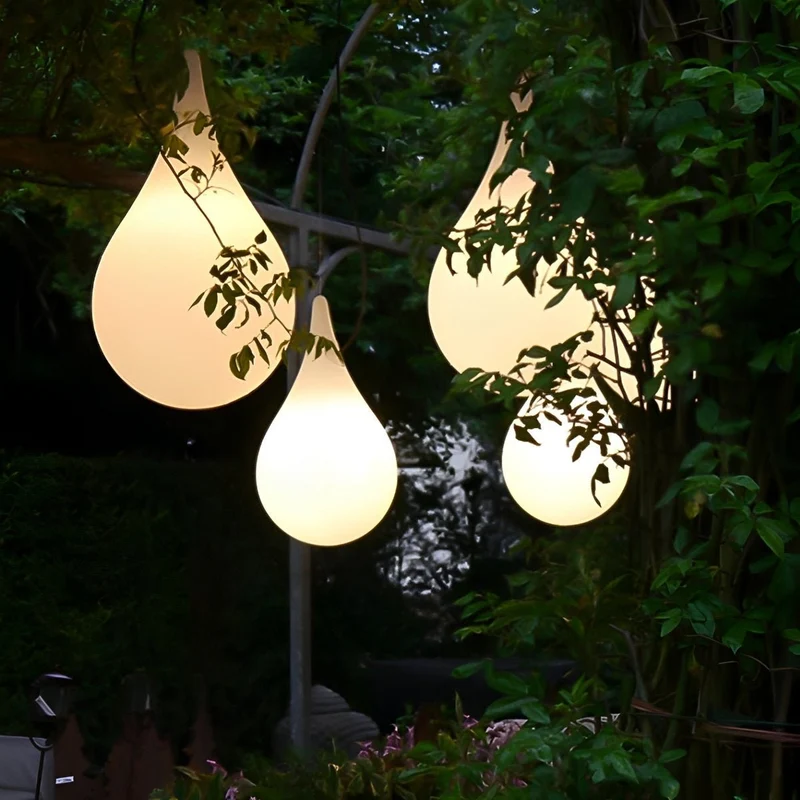 Hanglamp Druppelvorm LED Waterdicht IP65 Buiten Tuin Terras Modern Design Verlichting Wit Plastic Sfeer | Sansoti