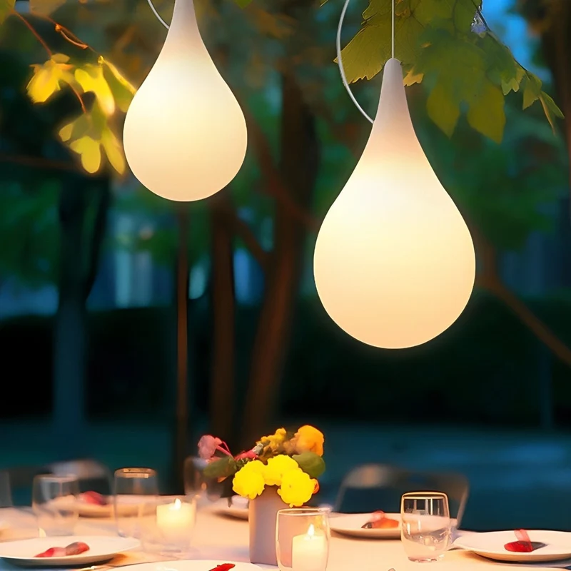 Hanglamp Druppelvorm LED Waterdicht IP65 Buiten Tuin Terras Modern Design Verlichting Wit Plastic Sfeer | Sansoti