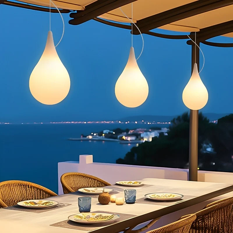 Hanglamp Druppelvorm LED Waterdicht IP65 Buiten Tuin Terras Modern Design Verlichting Wit Plastic Sfeer | Sansoti
