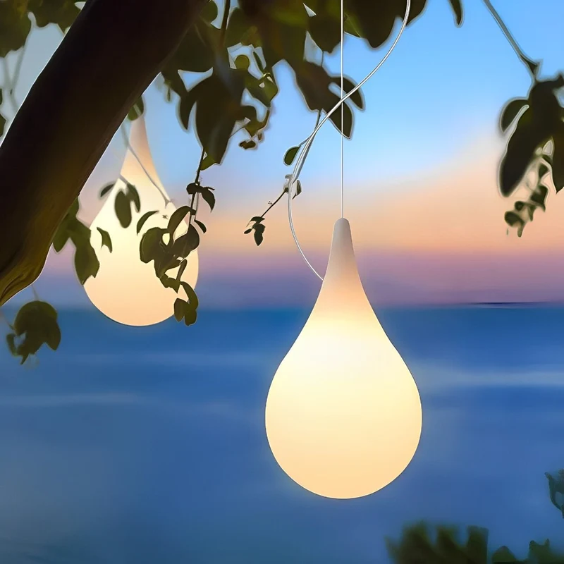 Hanglamp Druppelvorm LED Waterdicht IP65 Buiten Tuin Terras Modern Design Verlichting Wit Plastic Sfeer | Sansoti