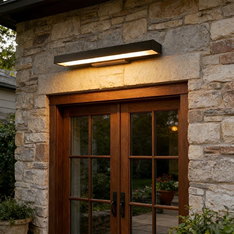 Rechthoekige Buitenwandlamp Zwart met Bewegingssensor IP65 Waterdicht LED Verlichting voor Gevel Tuinpad Entree | Sansoti