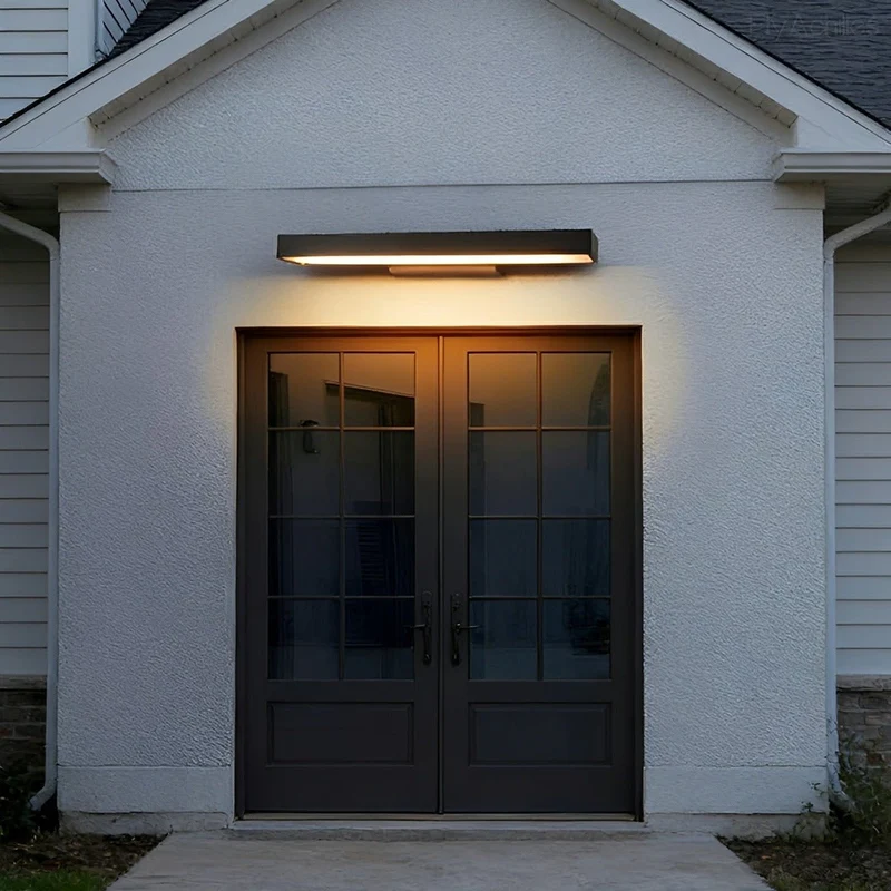 Rechthoekige Buitenwandlamp Zwart met Bewegingssensor IP65 Waterdicht LED Verlichting voor Gevel Tuinpad Entree | Sansoti