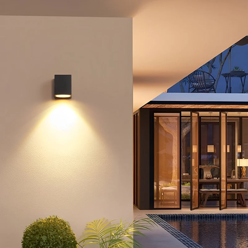 Buiten Wandlamp Dubbel Licht Aluminium Zwart Waterdicht IP54 LED Tuinverlichting voor Gevel en Architectuur | Sansoti
