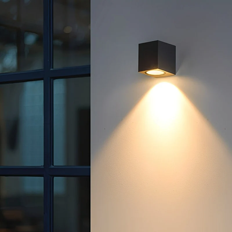 Buiten Wandlamp Dubbel Licht Aluminium Zwart Waterdicht IP54 LED Tuinverlichting voor Gevel en Architectuur | Sansoti