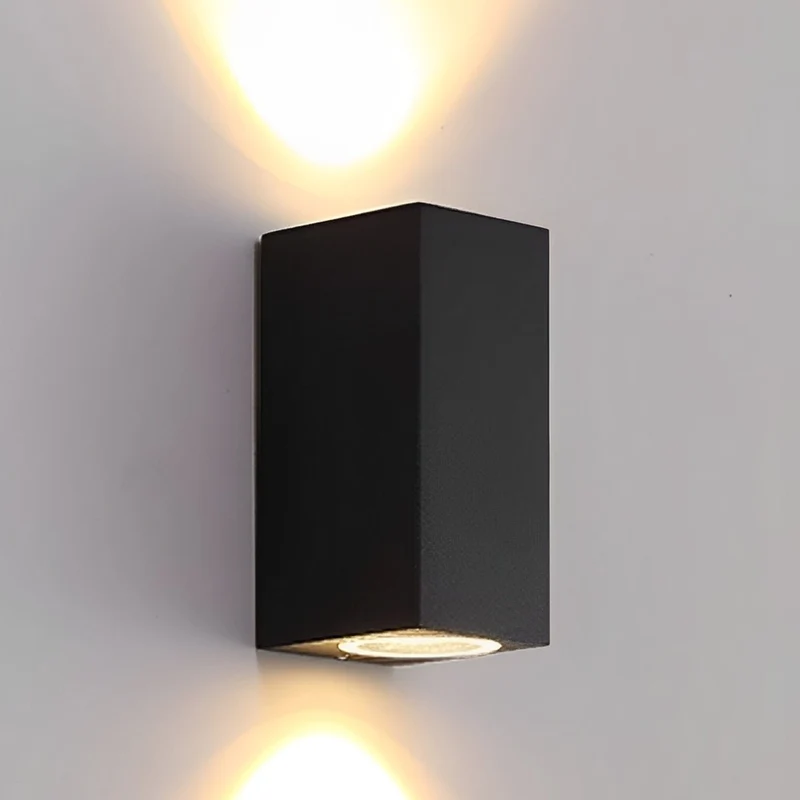 Buiten Wandlamp Dubbel Licht Aluminium Zwart Waterdicht IP54 LED Tuinverlichting voor Gevel en Architectuur | Sansoti