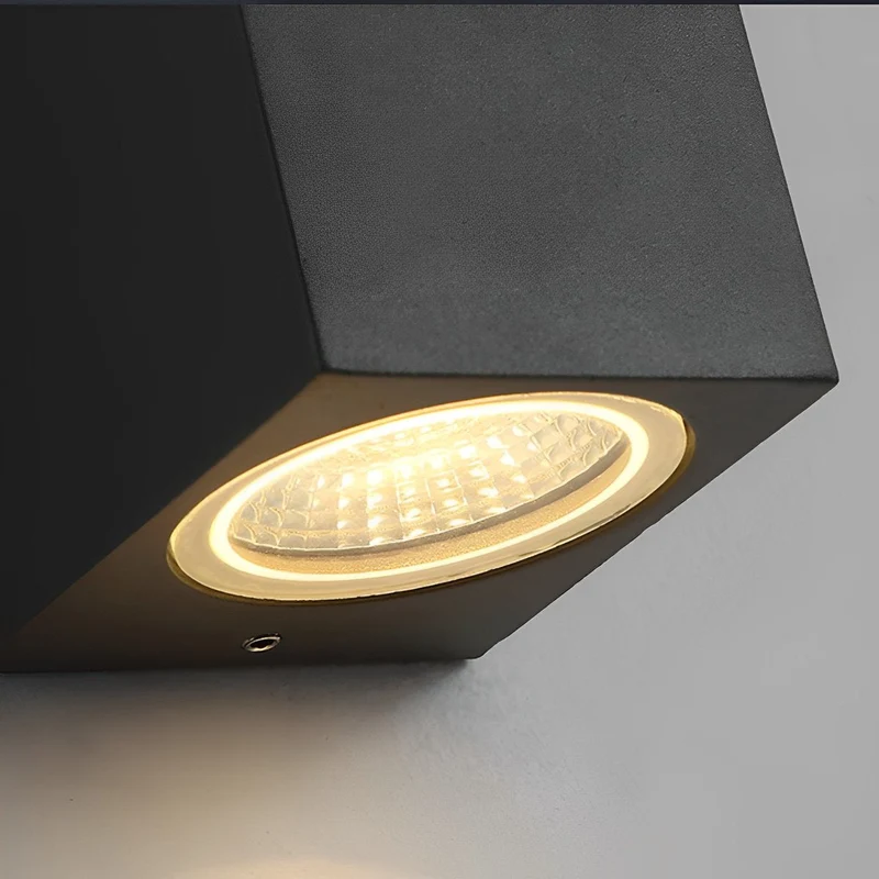 Buiten Wandlamp Dubbel Licht Aluminium Zwart Waterdicht IP54 LED Tuinverlichting voor Gevel en Architectuur | Sansoti