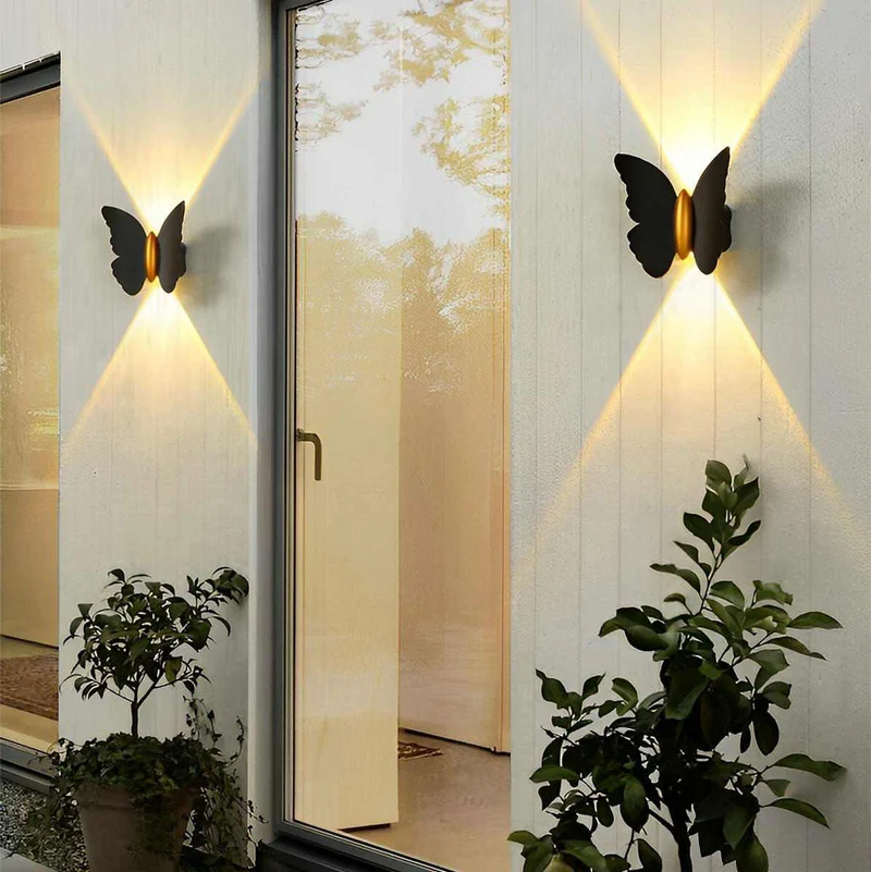 LED Buitenlamp Wand Dierenmotief Vlinder Zeemeeuw Zeester Aluminium Waterdicht IP65 Tuin Terras Verlichting | Sansoti