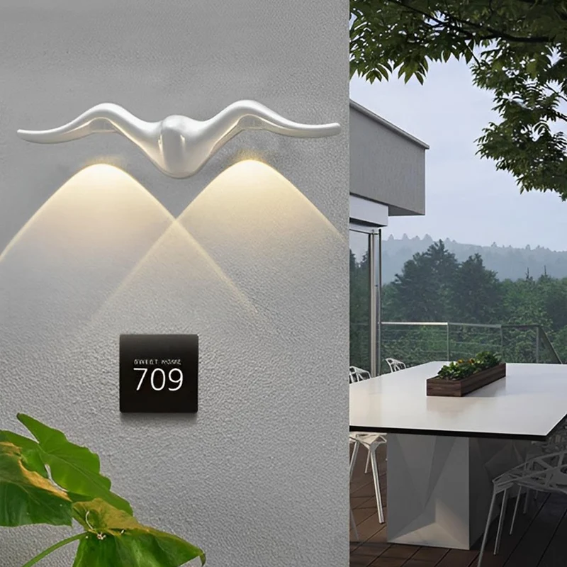 LED Buitenlamp Wand Dierenmotief Vlinder Zeemeeuw Zeester Aluminium Waterdicht IP65 Tuin Terras Verlichting | Sansoti
