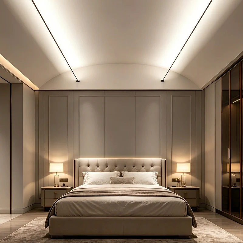 Draaibare LED-strip lineaire plafondverlichting dimbaar met afstandsbediening zwart wit voor woonkamer | Sansoti