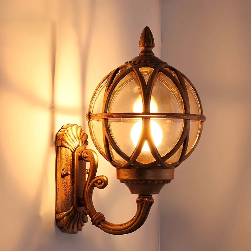 Vintage Buitenlamp Weerbestendig Aluminium E27 Wandlantaarn Nostalgische Verlichting Tuin Entree Balkon Terras | Sansoti