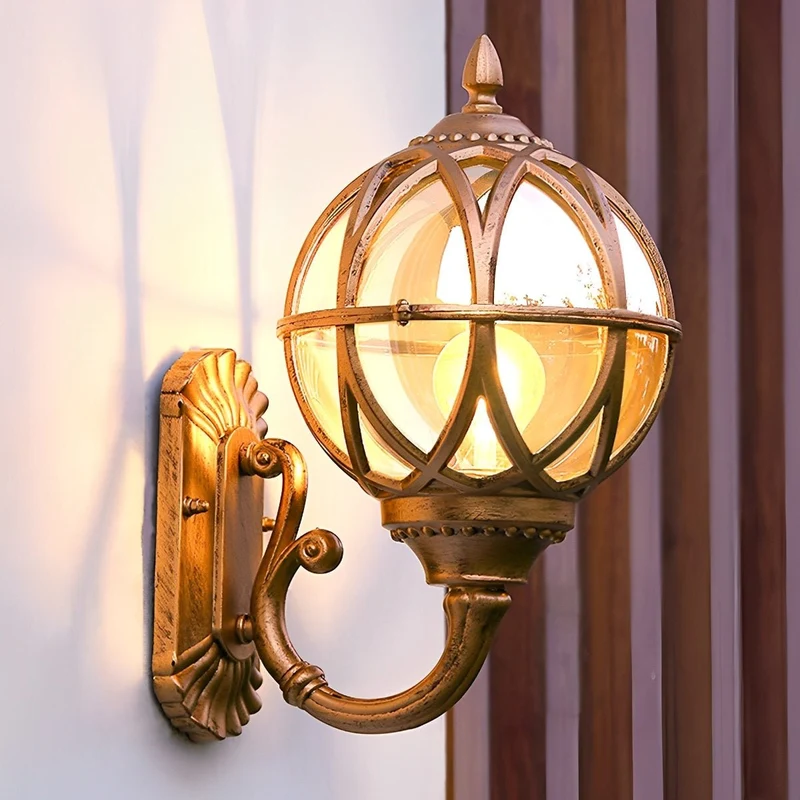 Vintage Buitenlamp Weerbestendig Aluminium E27 Wandlantaarn Nostalgische Verlichting Tuin Entree Balkon Terras | Sansoti