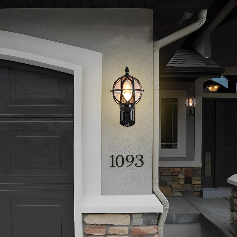 Vintage Buitenlamp Weerbestendig Aluminium E27 Wandlantaarn Nostalgische Verlichting Tuin Entree Balkon Terras | Sansoti