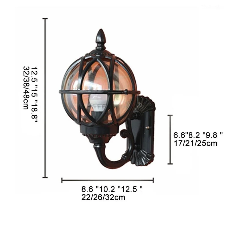Vintage Buitenlamp Weerbestendig Aluminium E27 Wandlantaarn Nostalgische Verlichting Tuin Entree Balkon Terras | Sansoti