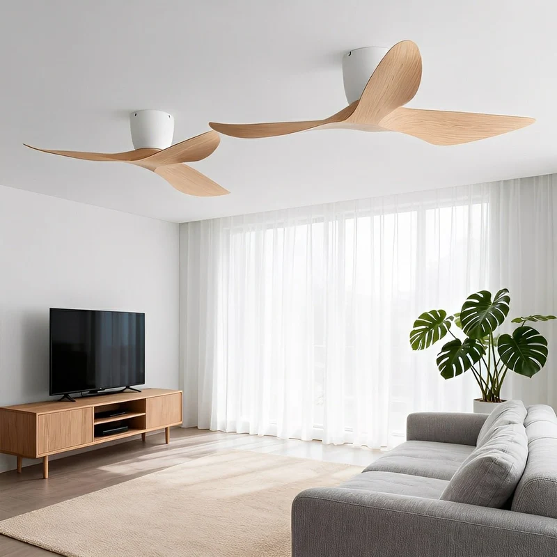 Plafondventilator 6 Snelheden Omkeerbaar DC Motor Stil 38-48 cm Modern Minimalistisch Design Zonder Licht | Sansoti