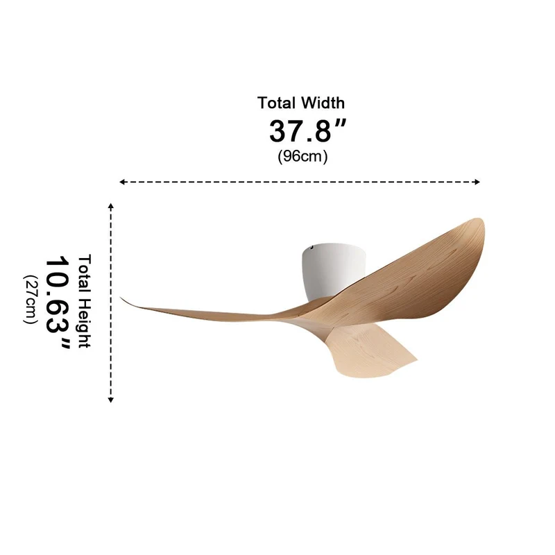 Plafondventilator 6 Snelheden Omkeerbaar DC Motor Stil 38-48 cm Modern Minimalistisch Design Zonder Licht | Sansoti