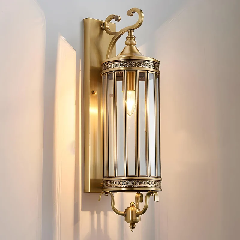Vintage LED Buitenwandlamp Koper Brons IP65 Waterdicht Veranda Tuin Retro Verlichting Mid-Century Design | Sansoti