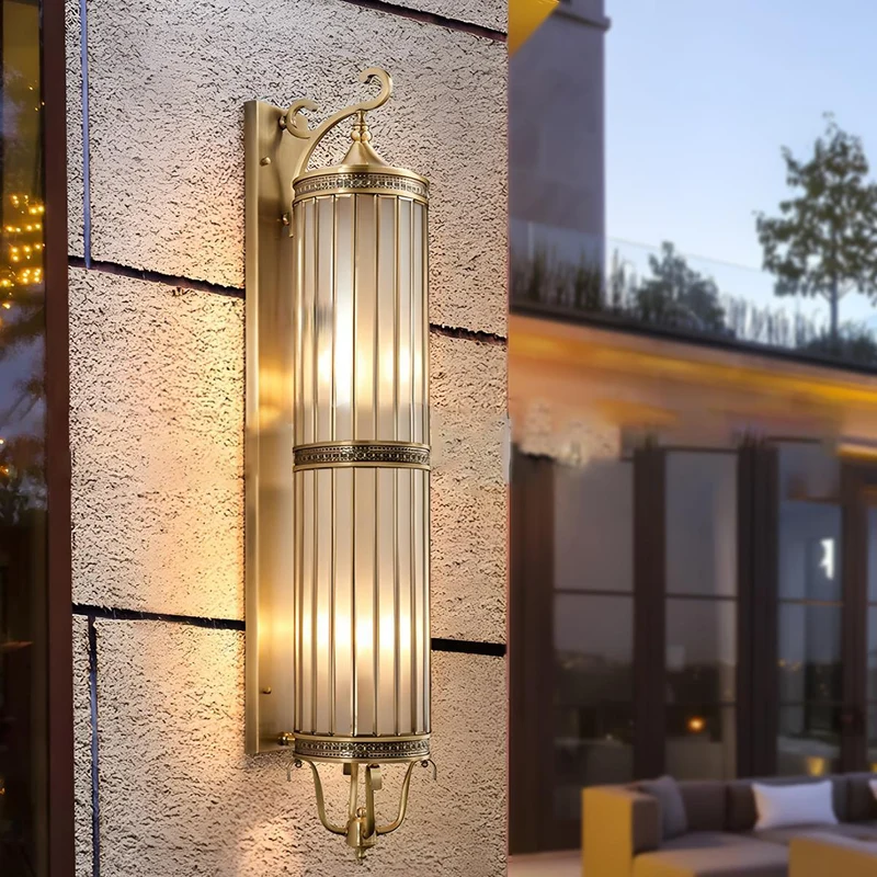 Vintage LED Buitenwandlamp Koper Brons IP65 Waterdicht Veranda Tuin Retro Verlichting Mid-Century Design | Sansoti
