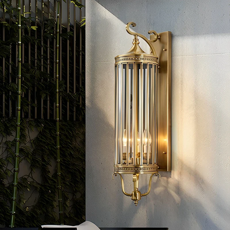 Vintage LED Buitenwandlamp Koper Brons IP65 Waterdicht Veranda Tuin Retro Verlichting Mid-Century Design | Sansoti