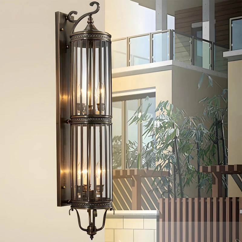 Vintage LED Buitenwandlamp Koper Brons IP65 Waterdicht Veranda Tuin Retro Verlichting Mid-Century Design | Sansoti
