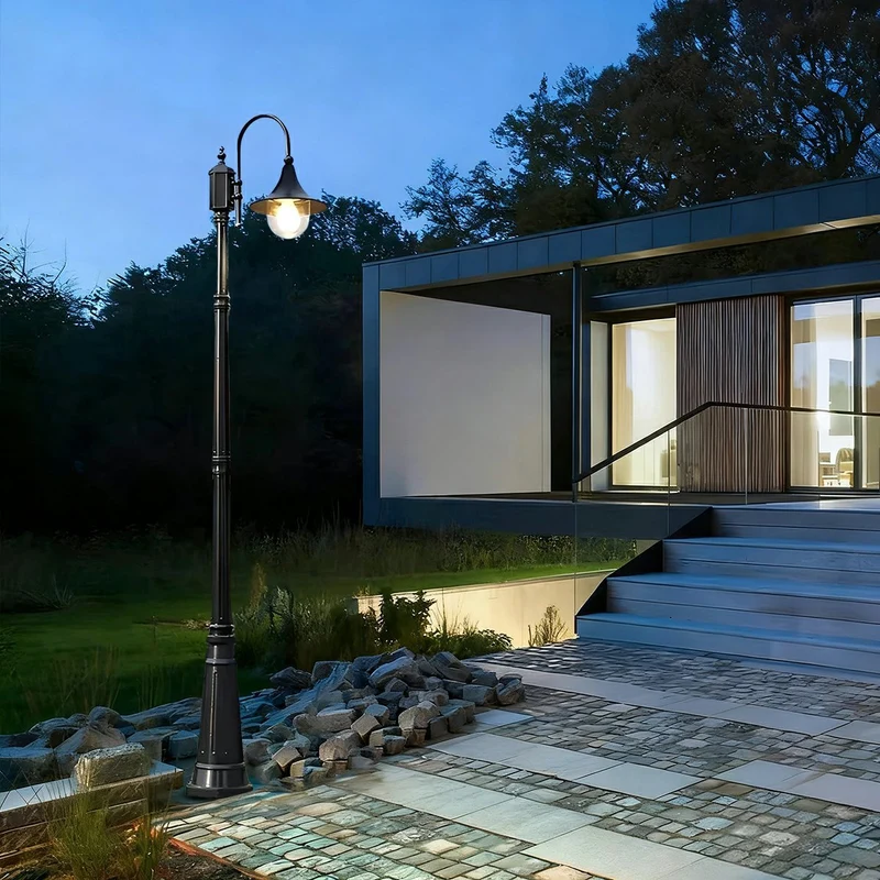 Vintage Tuinlantaarn LED Padverlichting Zwart Brons Waterdicht Buitenlamp Staande Tuinverlichting Sfeerlamp | Sansoti