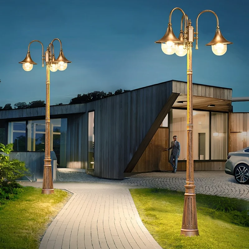 Vintage Tuinlantaarn LED Padverlichting Zwart Brons Waterdicht Buitenlamp Staande Tuinverlichting Sfeerlamp | Sansoti