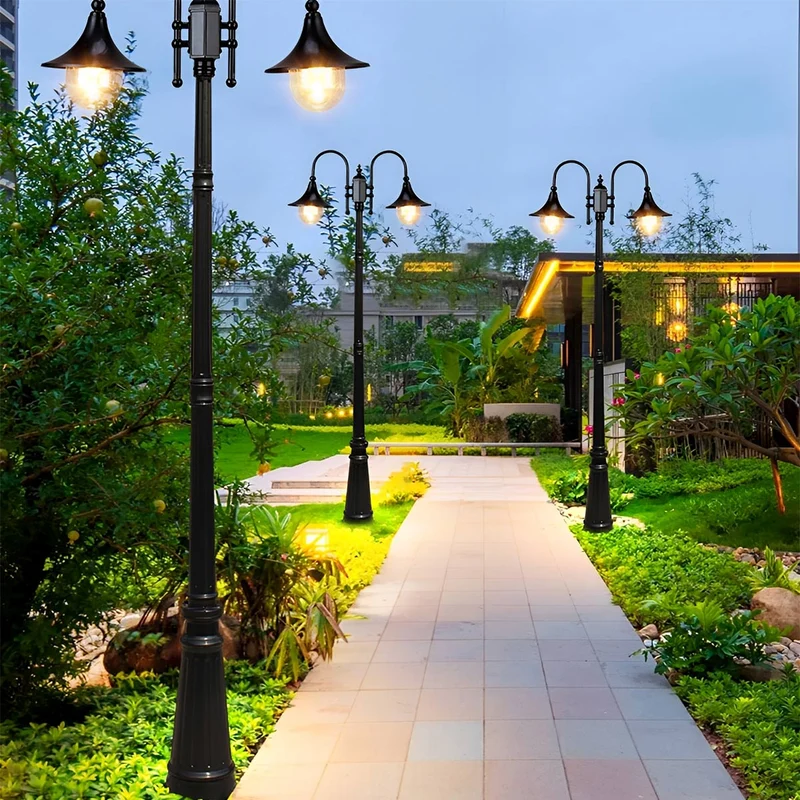 Vintage Tuinlantaarn LED Padverlichting Zwart Brons Waterdicht Buitenlamp Staande Tuinverlichting Sfeerlamp | Sansoti
