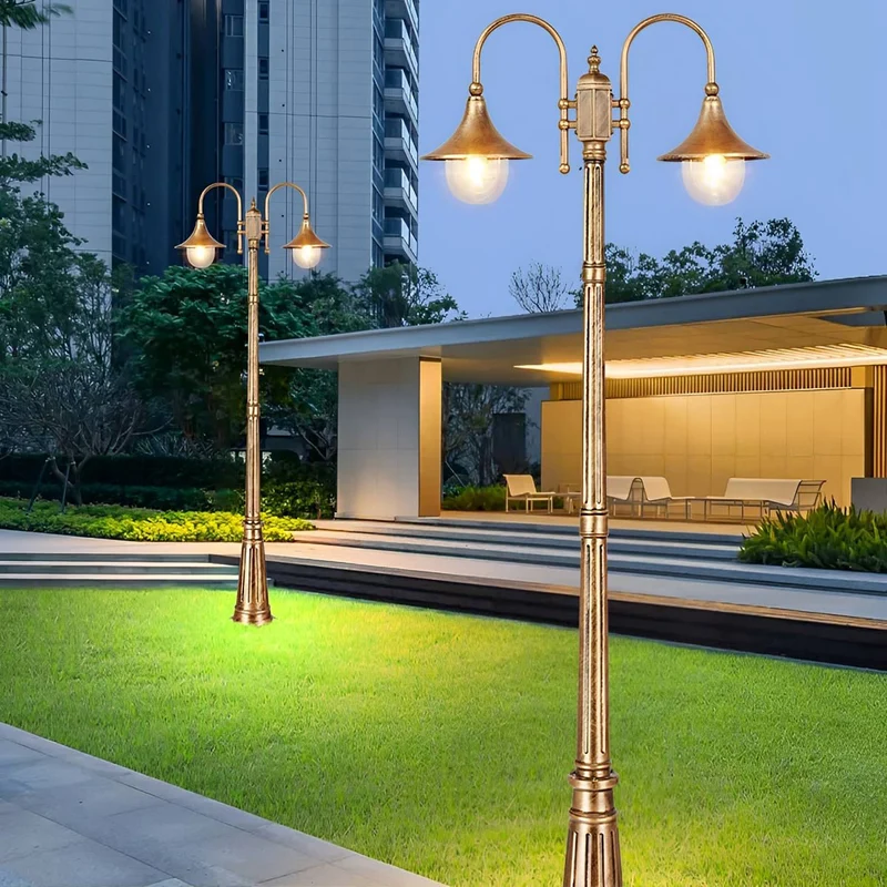 Vintage Tuinlantaarn LED Padverlichting Zwart Brons Waterdicht Buitenlamp Staande Tuinverlichting Sfeerlamp | Sansoti