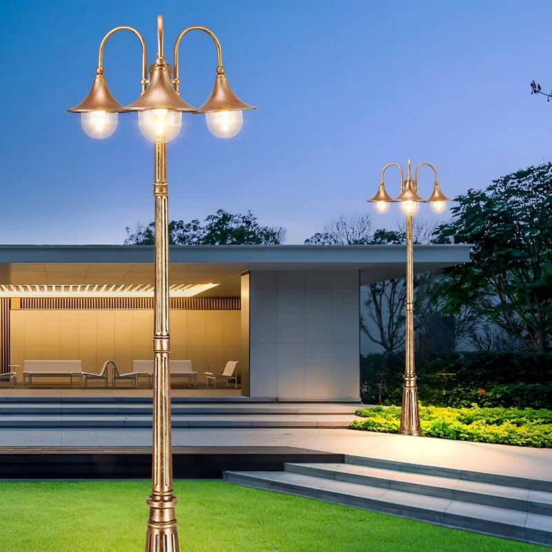 Vintage Tuinlantaarn LED Padverlichting Zwart Brons Waterdicht Buitenlamp Staande Tuinverlichting Sfeerlamp | Sansoti