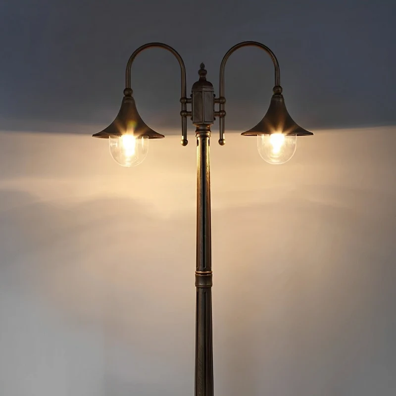 Vintage Tuinlantaarn LED Padverlichting Zwart Brons Waterdicht Buitenlamp Staande Tuinverlichting Sfeerlamp | Sansoti