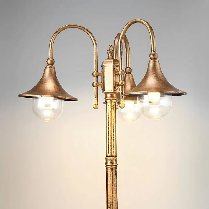 Vintage Tuinlantaarn LED Padverlichting Zwart Brons Waterdicht Buitenlamp Staande Tuinverlichting Sfeerlamp | Sansoti