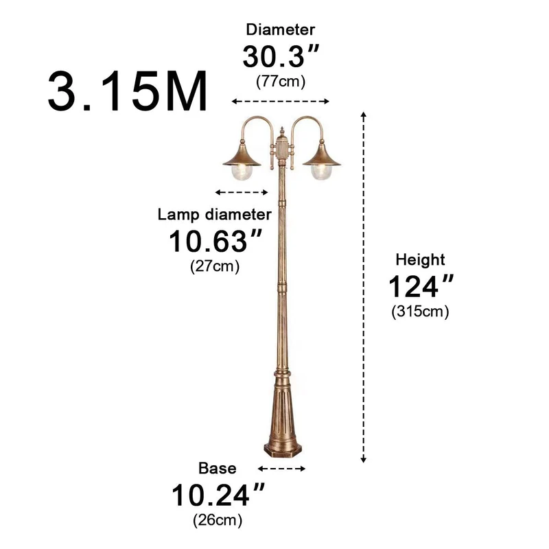 Vintage Tuinlantaarn LED Padverlichting Zwart Brons Waterdicht Buitenlamp Staande Tuinverlichting Sfeerlamp | Sansoti