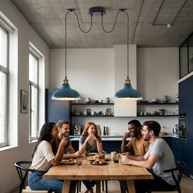 Spinnen-Pendelleuchte 2er-Köpfen, Affenschaukel restaurant bar Deckenlampe E27 ~3800