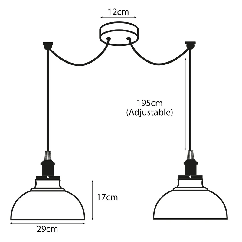 Spinnen-Pendelleuchte 2er-Köpfen, Affenschaukel restaurant bar Deckenlampe E27 ~3800