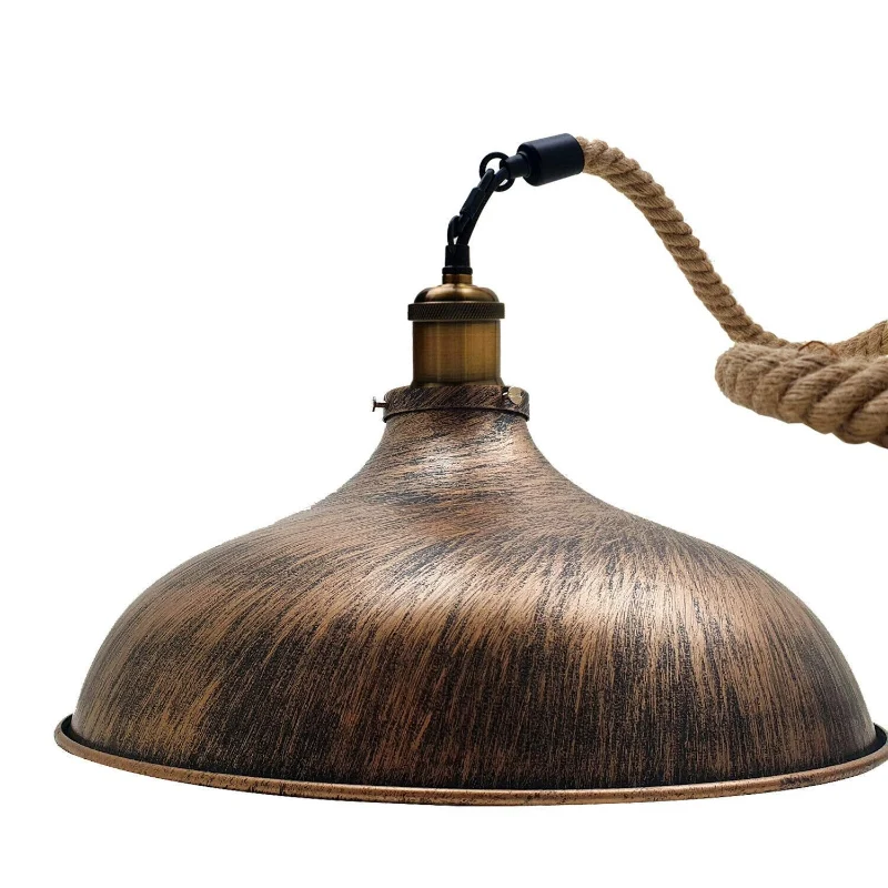 Vintage Pendelleuchte Ø 36cm mit rustikalem Hanfseil ~3804