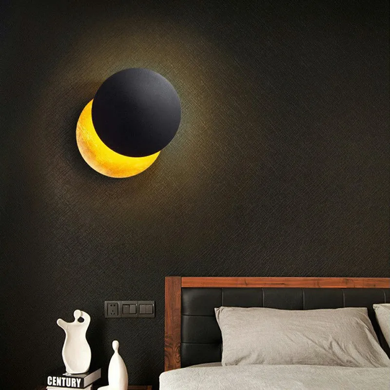 Verstelbare Wandlamp IJzer LED Eclips-Design 8W Warm Wit Koel Wit Zwart Goud Wit Rood Muurverlichting | Sansoti