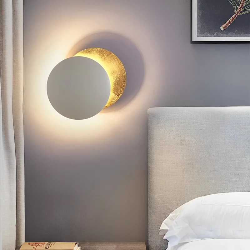 Verstelbare Wandlamp IJzer LED Eclips-Design 8W Warm Wit Koel Wit Zwart Goud Wit Rood Muurverlichting | Sansoti