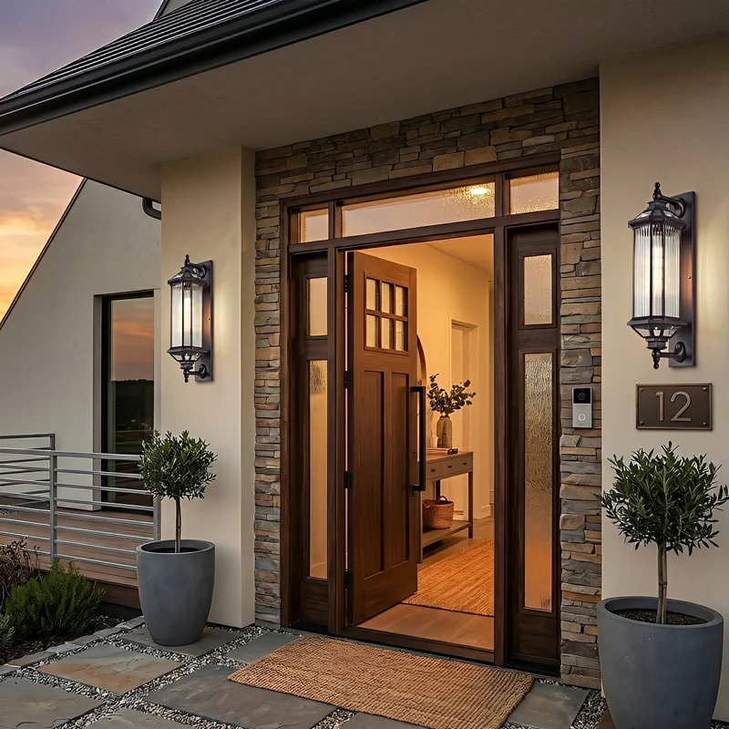 Cilinder Buitenwandlamp Vintage Aluminium Glas IP54 Waterdicht voor Veranda Ingang Tuin Buitenverlichting | Sansoti