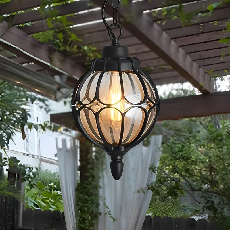 Waterdichte Hanglamp Bol Aluminium voor Tuin Veranda Balkon Gang Outdoor Buitenverlichting IP54 Weerbestendig | Sansoti