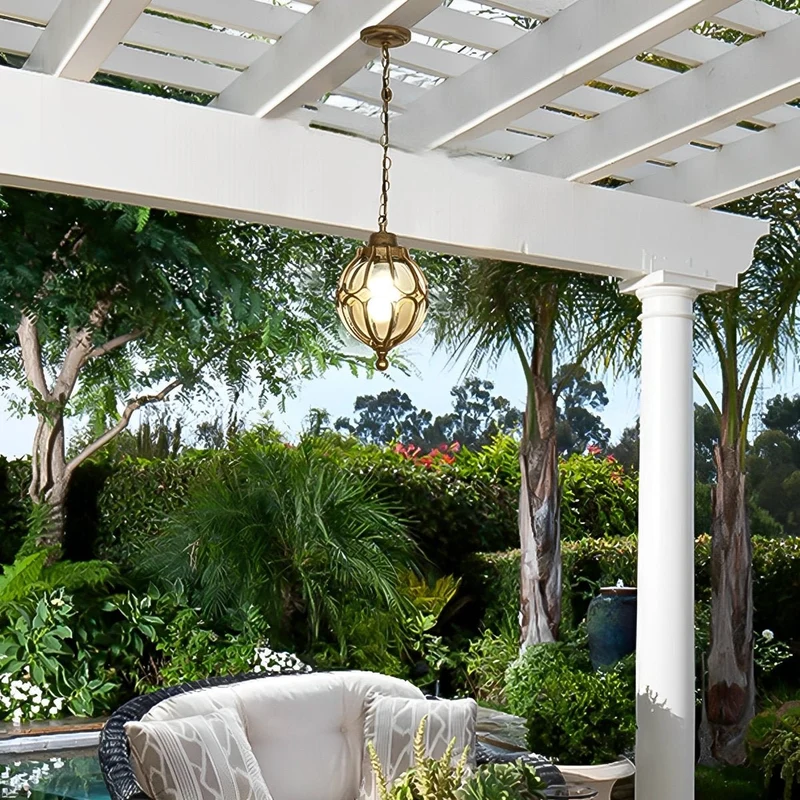Waterdichte Hanglamp Bol Aluminium voor Tuin Veranda Balkon Gang Outdoor Buitenverlichting IP54 Weerbestendig | Sansoti
