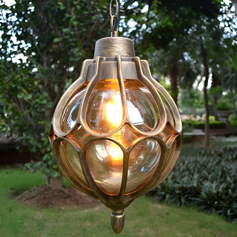Waterdichte Hanglamp Bol Aluminium voor Tuin Veranda Balkon Gang Outdoor Buitenverlichting IP54 Weerbestendig | Sansoti