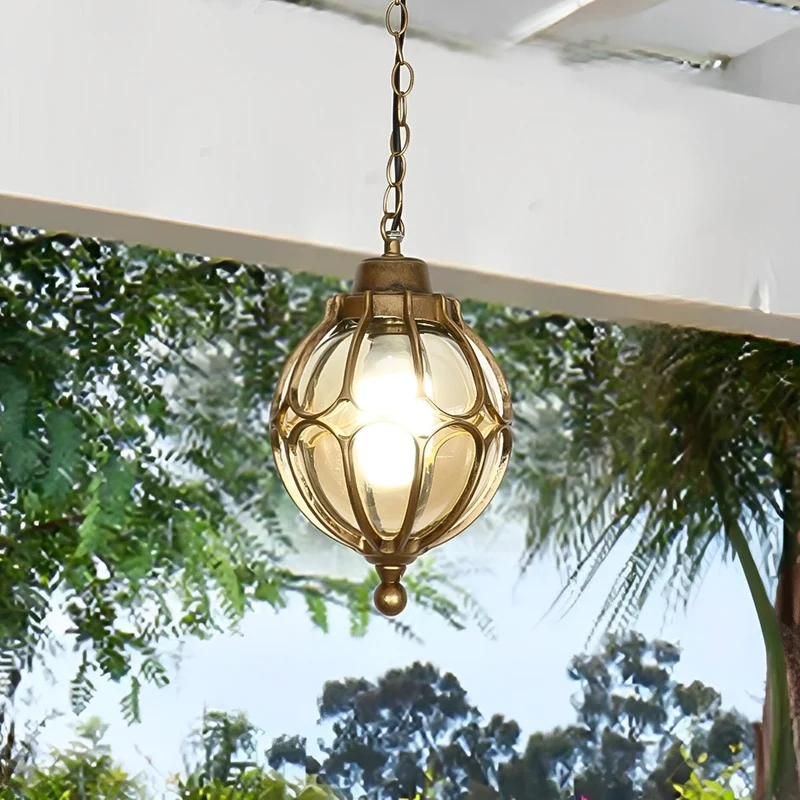 Waterdichte Hanglamp Bol Aluminium voor Tuin Veranda Balkon Gang Outdoor Buitenverlichting IP54 Weerbestendig | Sansoti