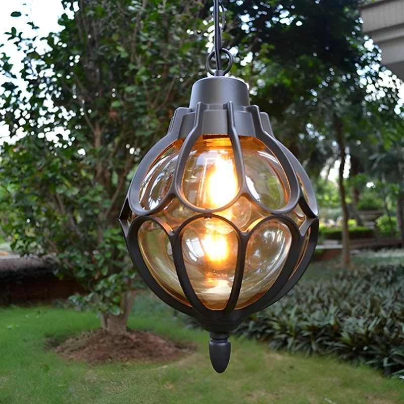 Waterdichte Hanglamp Bol Aluminium voor Tuin Veranda Balkon Gang Outdoor Buitenverlichting IP54 Weerbestendig | Sansoti