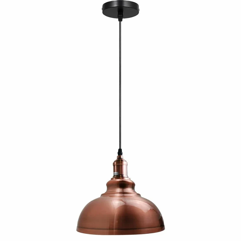 Antik Kupfer Pendelleuchte Halbkugel Retro Stil E27 ~3724