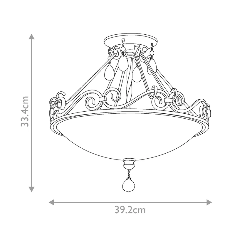 Deckenleuchte Chateau 2-flammig Bronze Ø 39cm