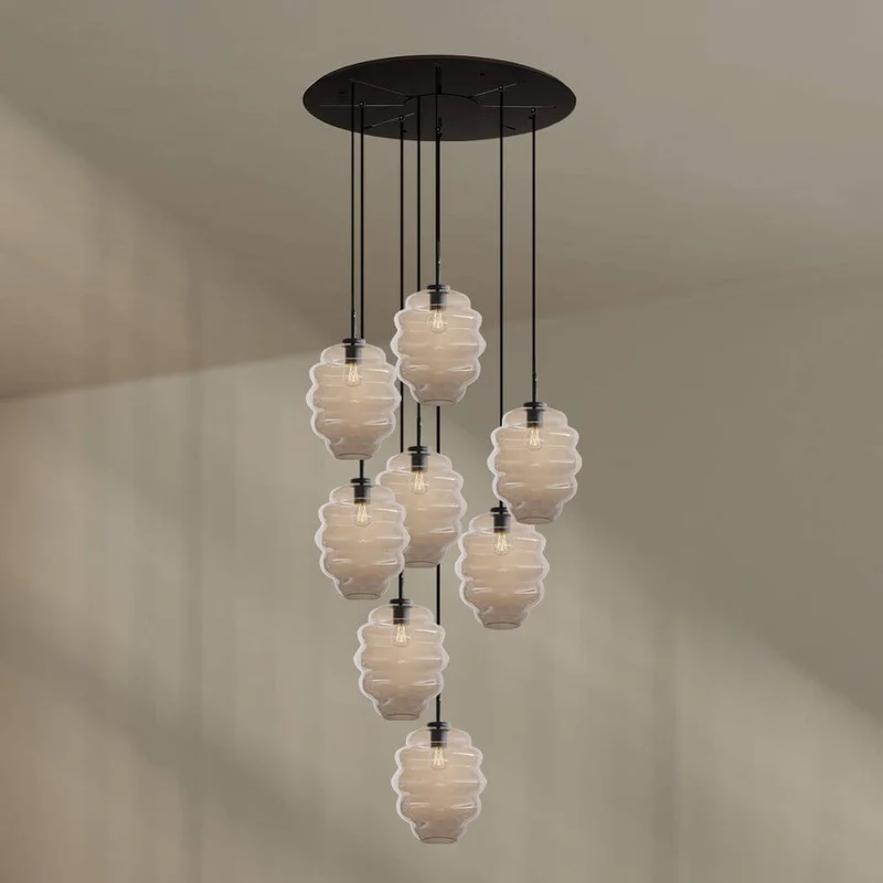 s.luce Echos Galerieleuchte 8-flammig Ø 80cm Baldachin Ø 25cm