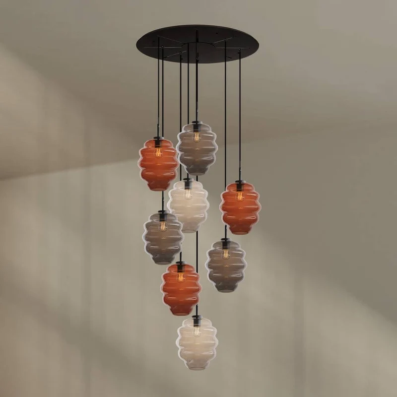 s.luce Echos Galerieleuchte 8-flammig Ø 80cm Baldachin Ø 25cm
