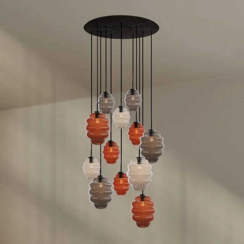 s.luce Echos Galerieleuchte 12-flammig Ø 80cm Baldachin Ø 18/25cm