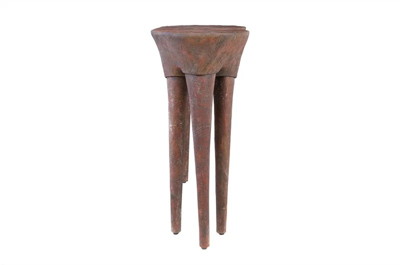 Casa Padrino Luxus Konsole Kupferfarben 140 x 42 x H. 82 cm - Skulpturaler Konsolentisch in Alt-Kupfer Optik - Luxus Möbel